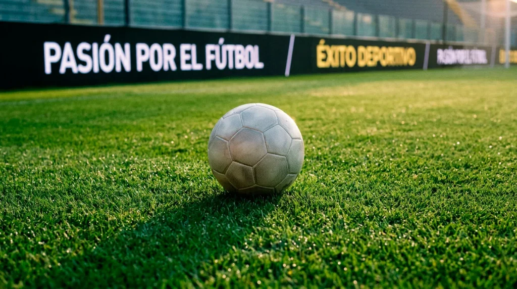 Balón de fútbol oficial de la J-League sobre el césped de un estadio japonés